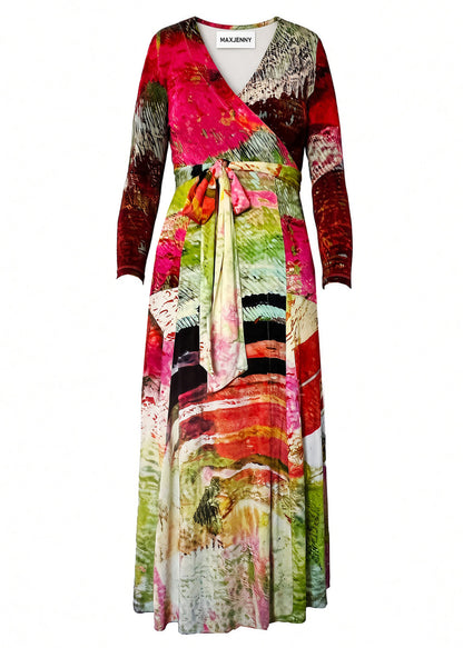 Wrap bodycon Dress – Mother Pink Red Green