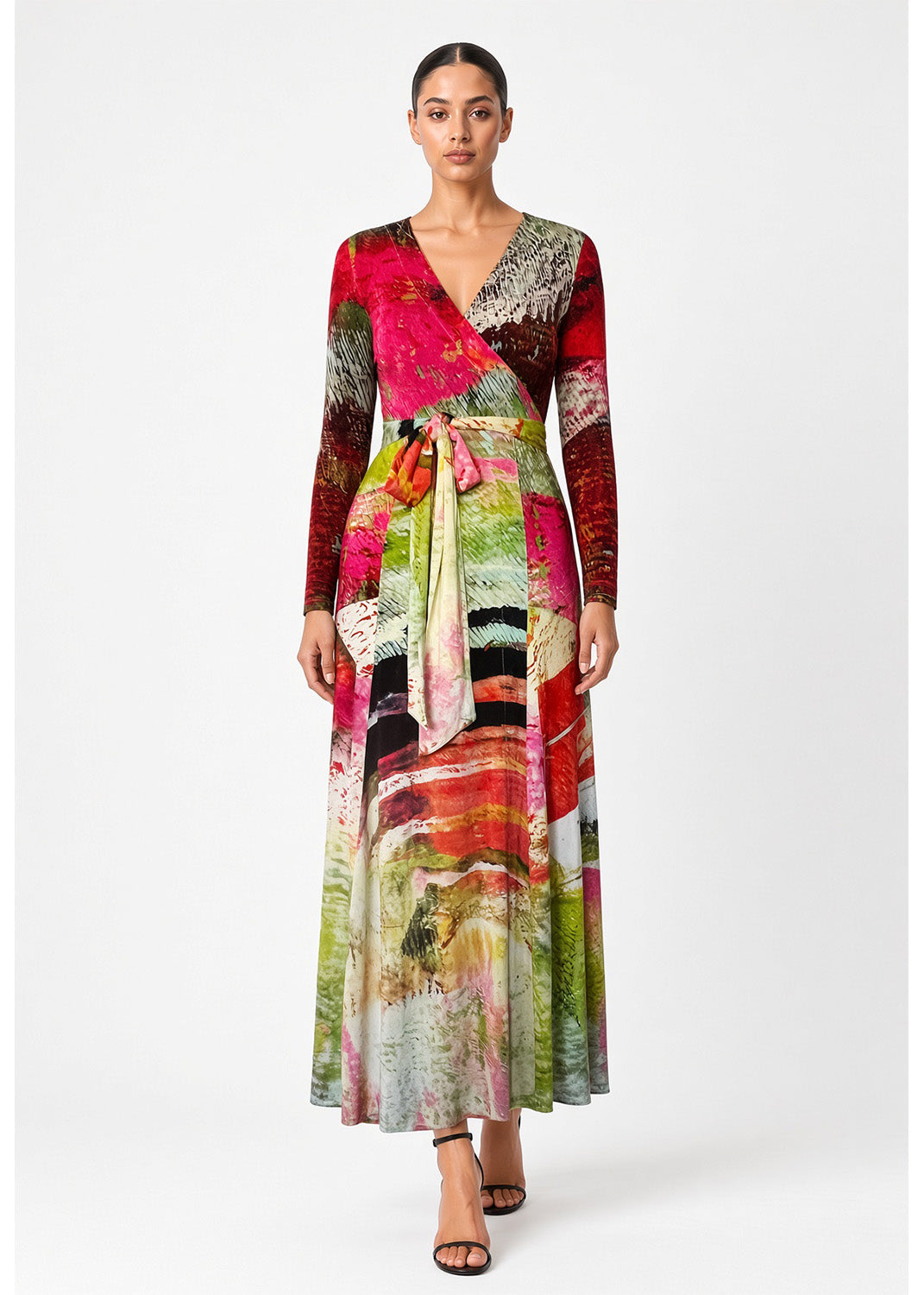 Wrap bodycon Dress – Mother Pink Red Green