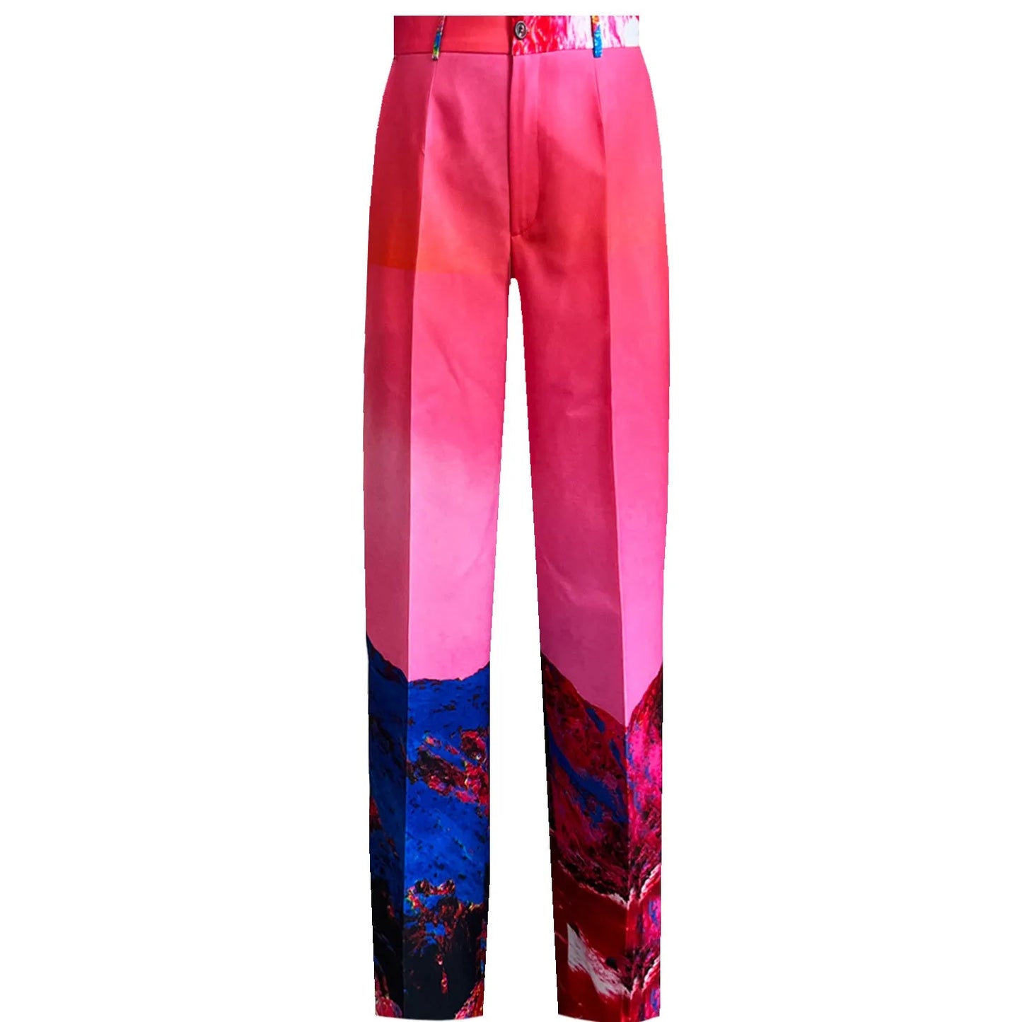 Men´s classic suit pants red blue landscape
