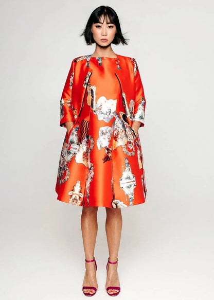 Midi Dress C - Sicily Red