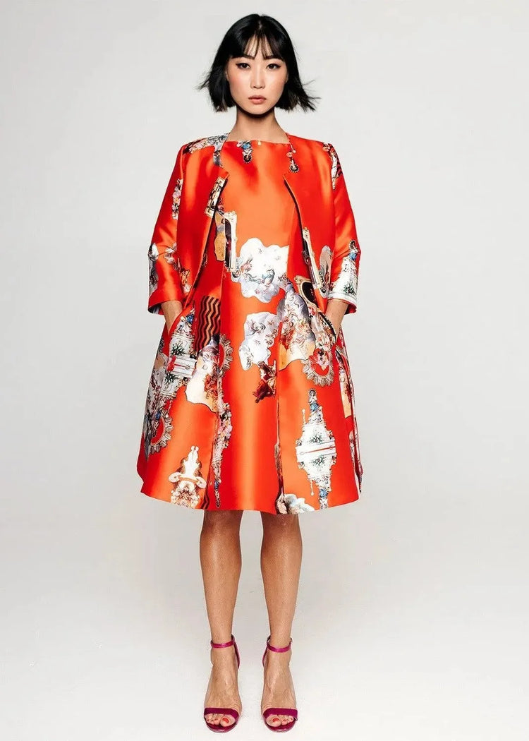 Midi Dress C - Sicily Red