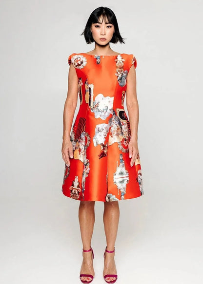 Midi Dress C - Sicily Red