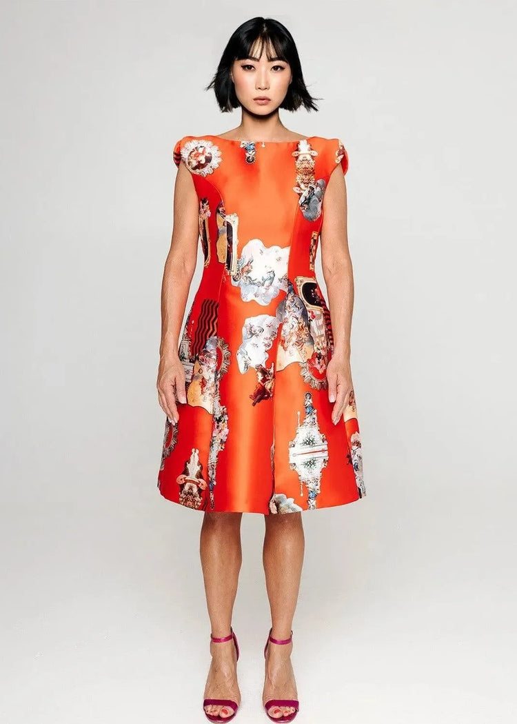 Midi Dress C - Sicily Red