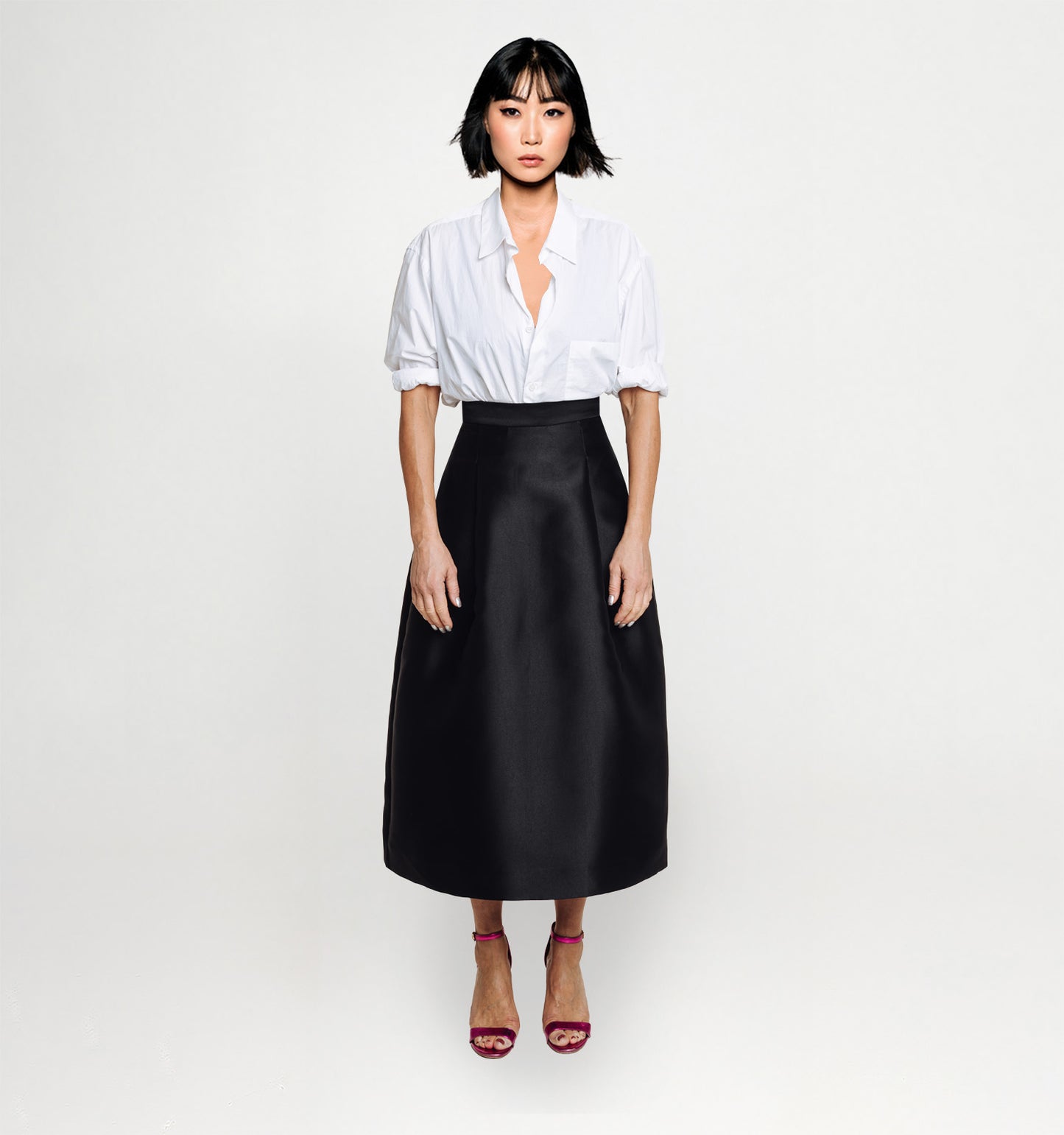 Midi-Length Skirt - Black