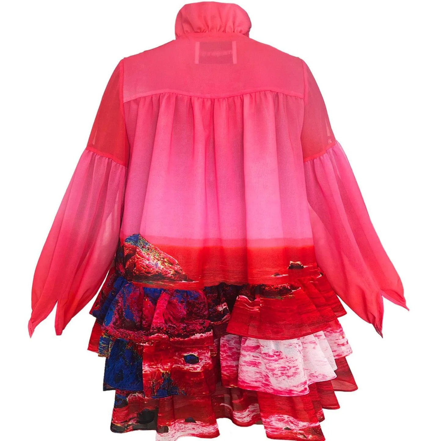 Mini Dress - Red Blue Landscape