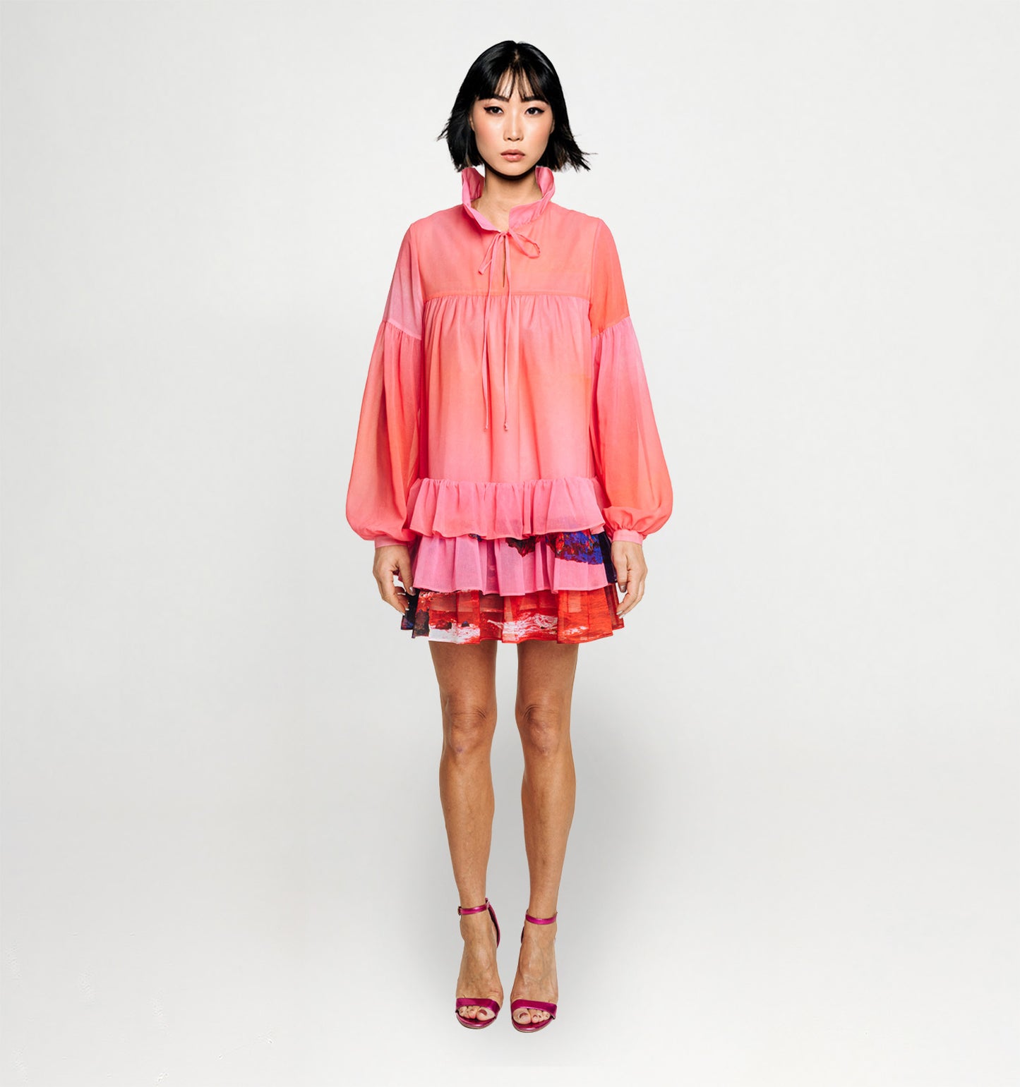 Mini Dress - Red Blue Landscape