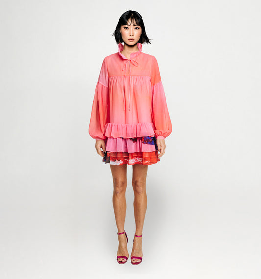 Mini Dress - Red Blue Landscape