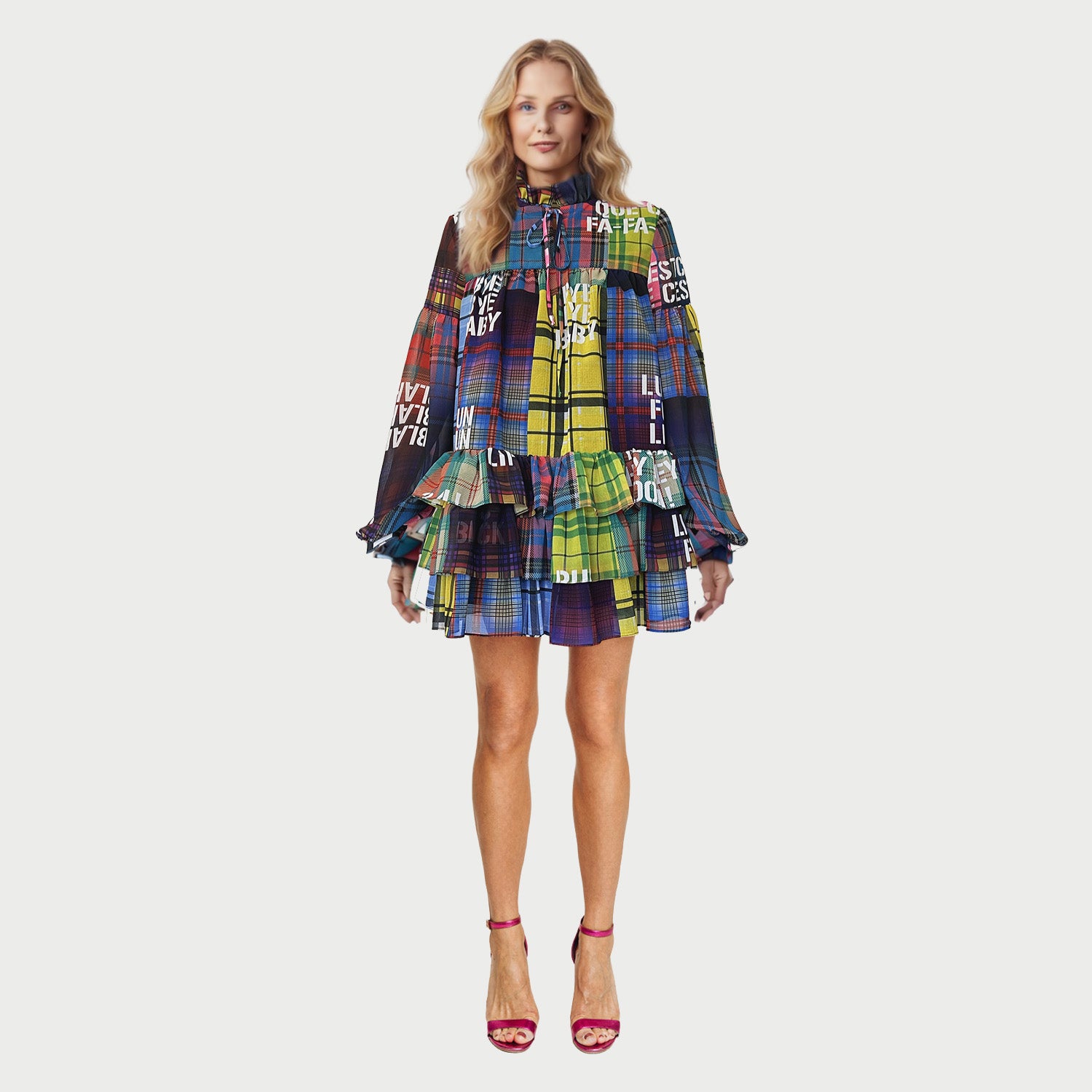 Mini Dress - Tartan multi
