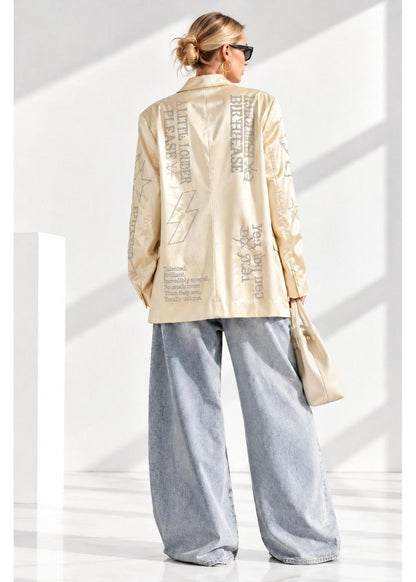 Swarovski Crystal Statement Blazer – Cream