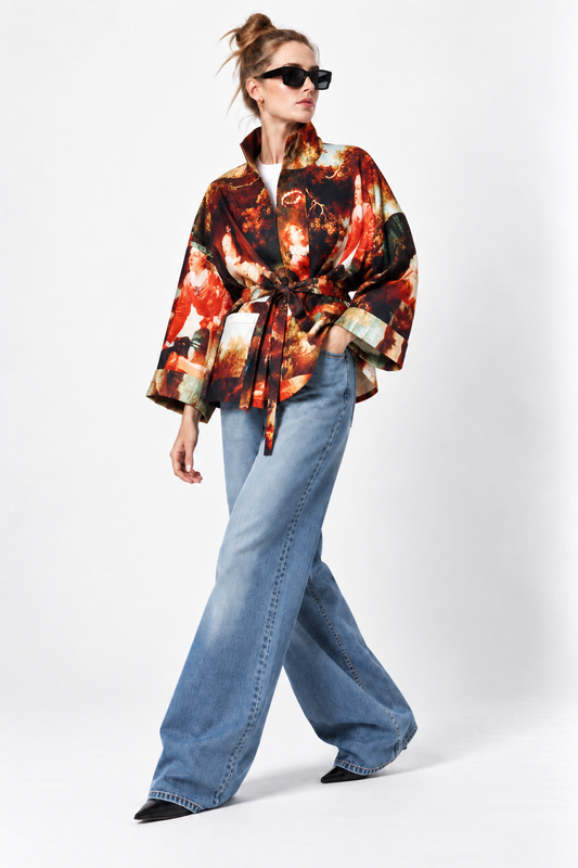 Square Boxy Jacket - Garden Royal