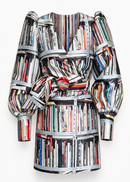 Wrap Mini Dress - Bookshelf of Art