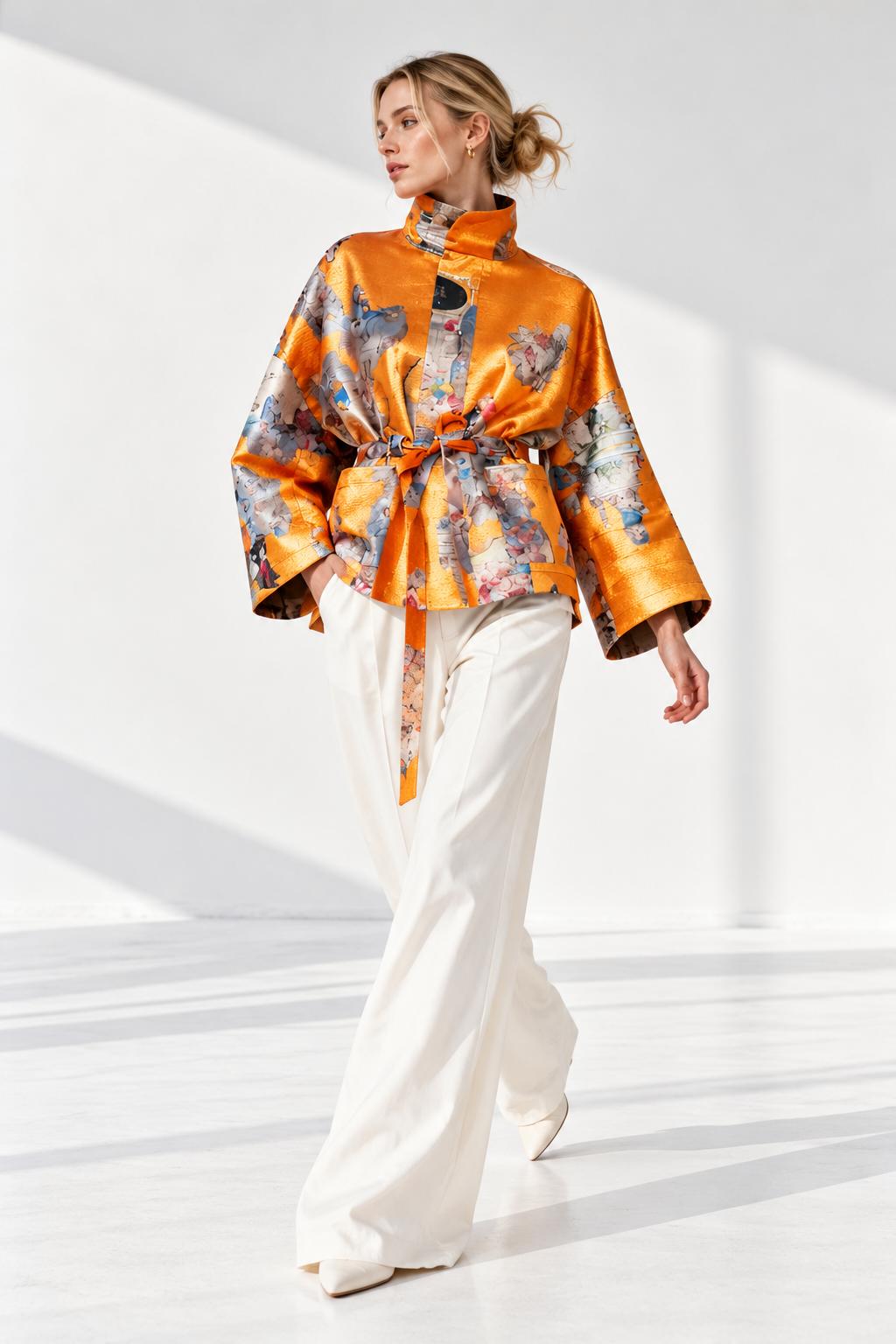 Square Boxy Jacket - Sicily Cognac