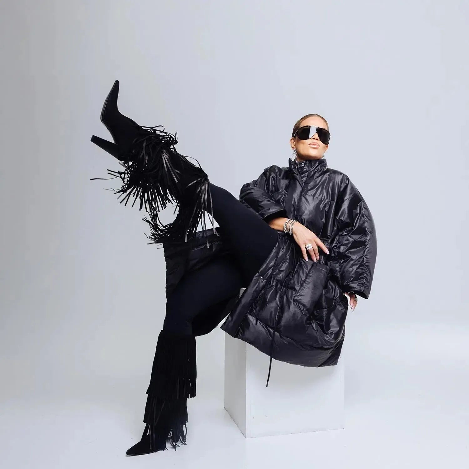 Oversized Puffer Coat – Black