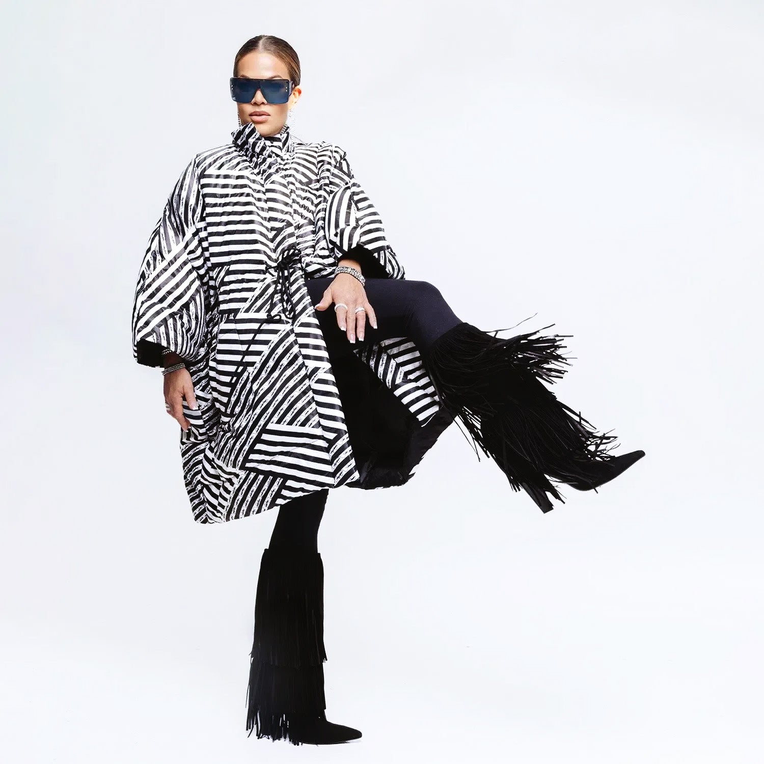 Oversized Puffer Coat – Black & White