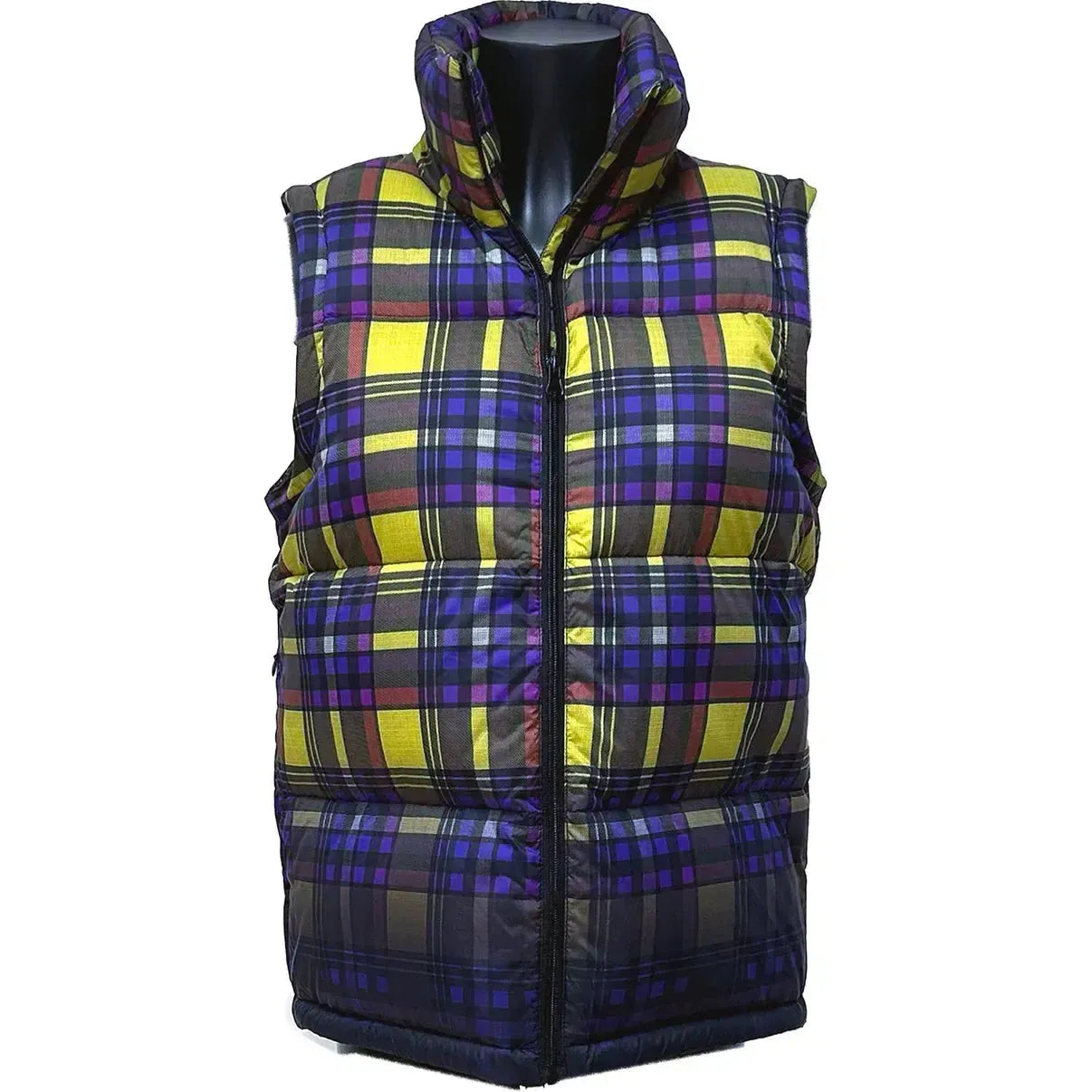 Puffer Jacket – Tartan Yellow Purple