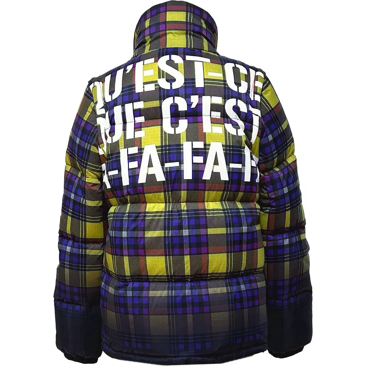 Puffer Jacket – Tartan Yellow Purple