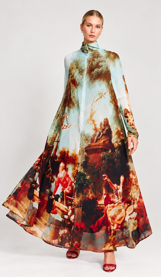 A-Line Maxi Dress - Garden Royal