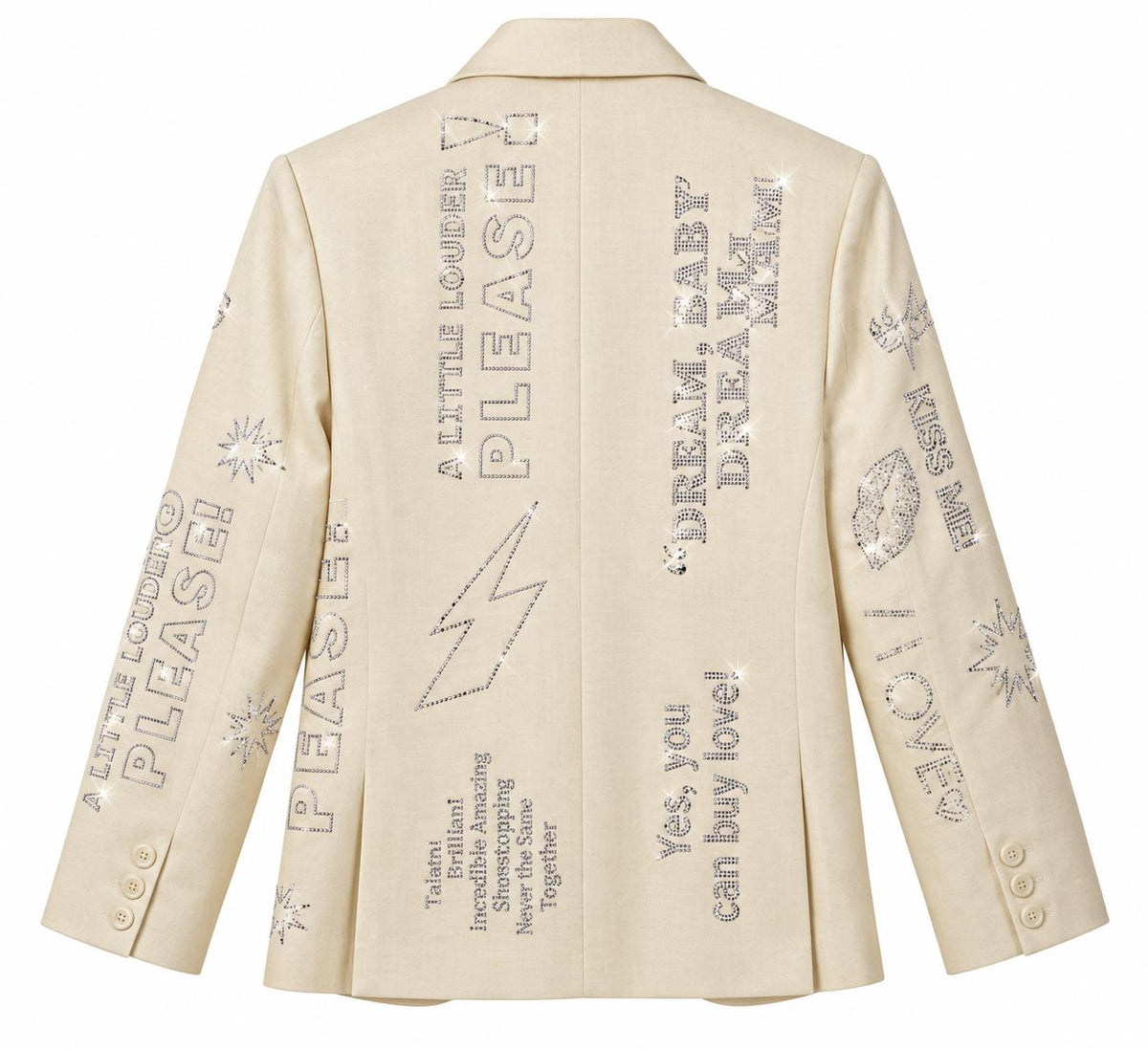 Swarovski Crystal Statement Blazer – Cream