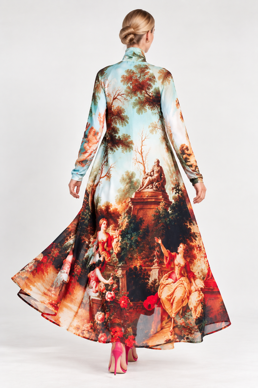 A-Line Maxi Dress - Garden Royal