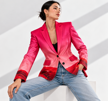 Tailored Blazer - Red Landscape