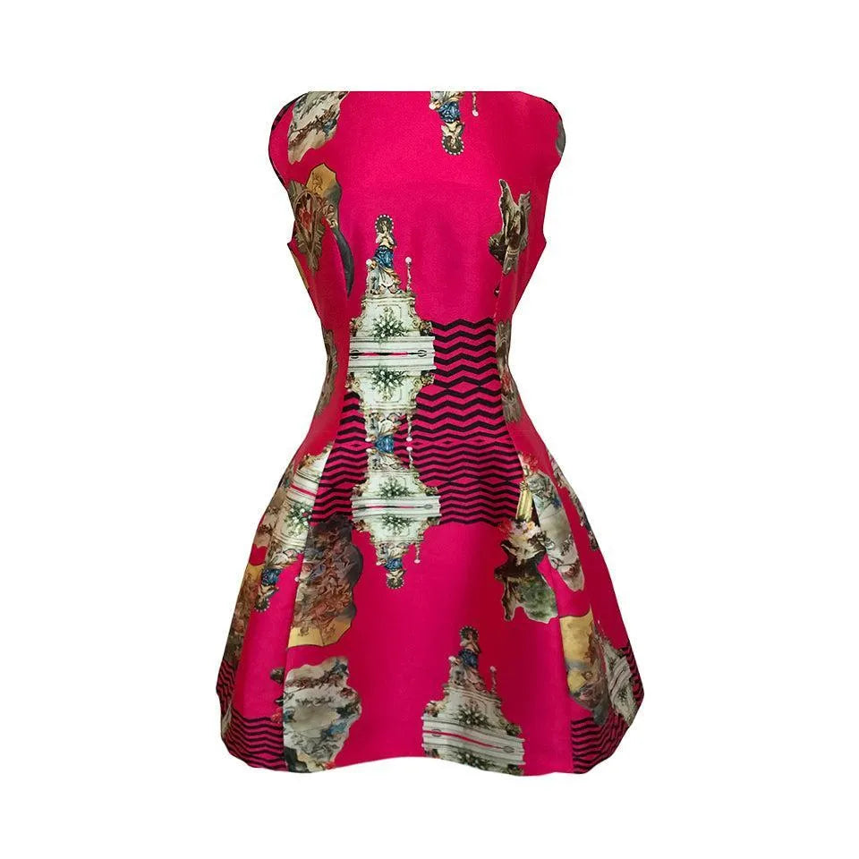 SALE Sicily hot pink dress printed short