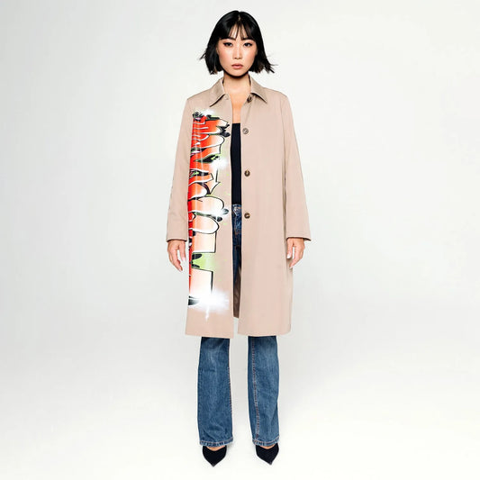 SALE The worlds coolest trenchcoat beige with a twist printed