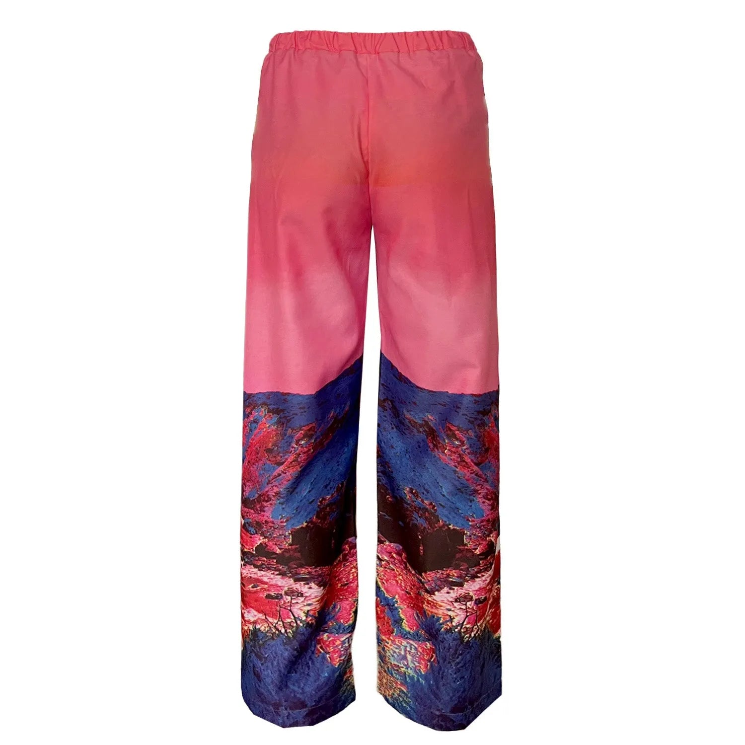 SALE Wide straight pants printed red blue