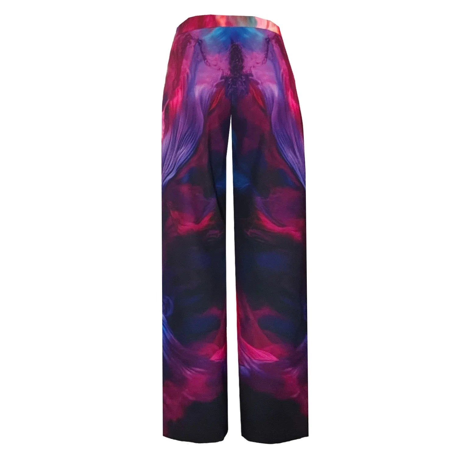 SALE Wide straight pants printed redpurple smoke