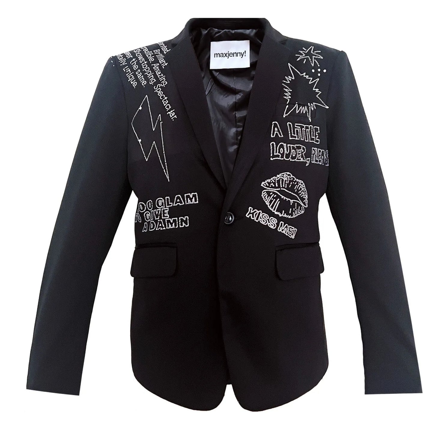 SALE Woman´s oversize blazer black w Swarovski