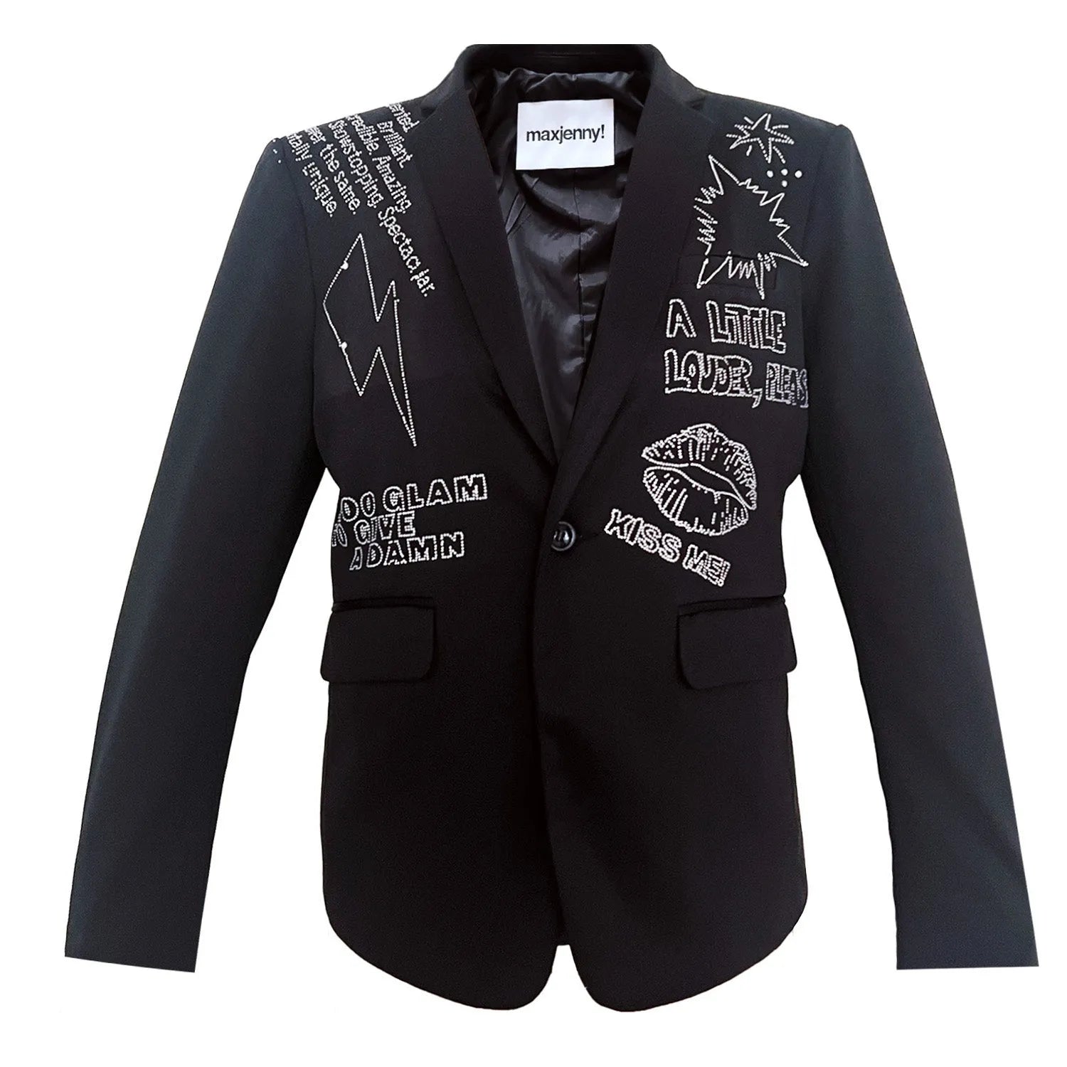 SALE Woman´s oversize blazer black w Swarovski