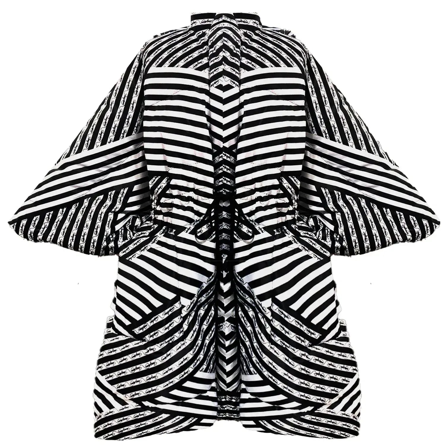 SALE oversized Square maxi puffer coat black & white printed