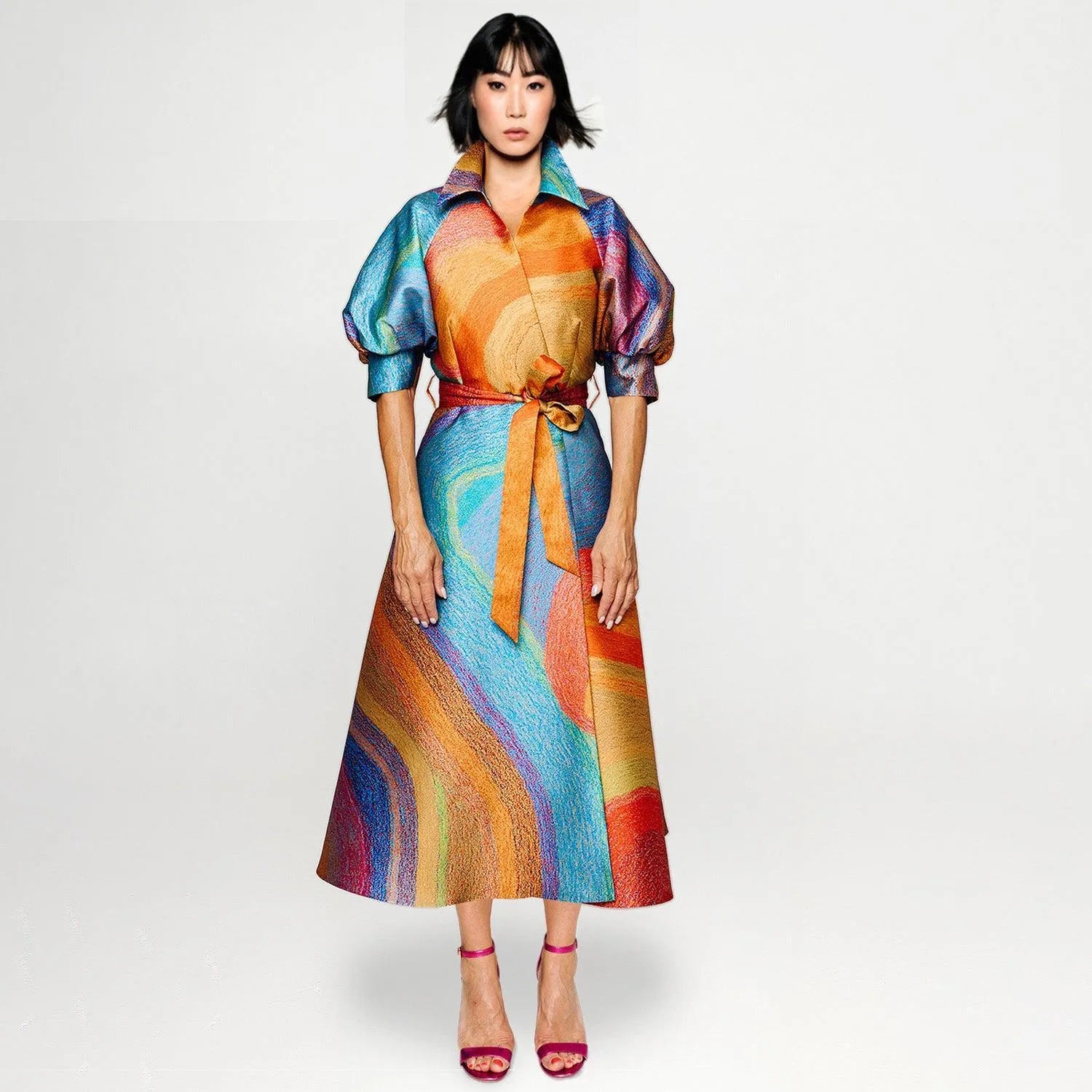 SALE shirtwrap with puffarm and belt kasthall