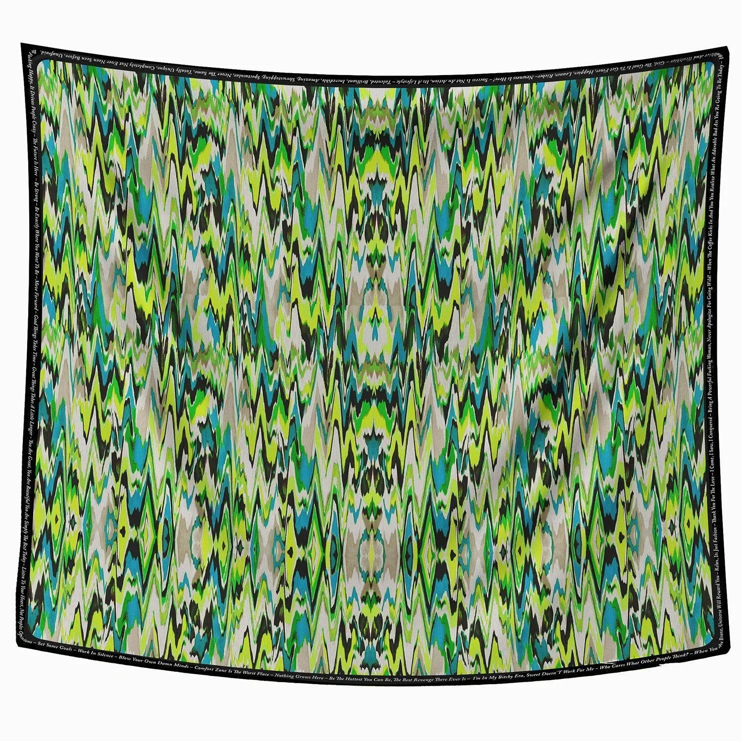 Scarf - Zigzag Lime Turquise
