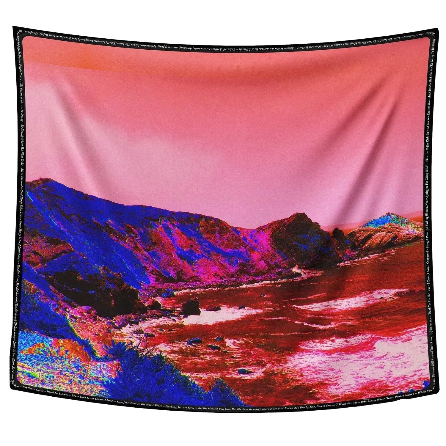 Scarf - Red Blue Landscape