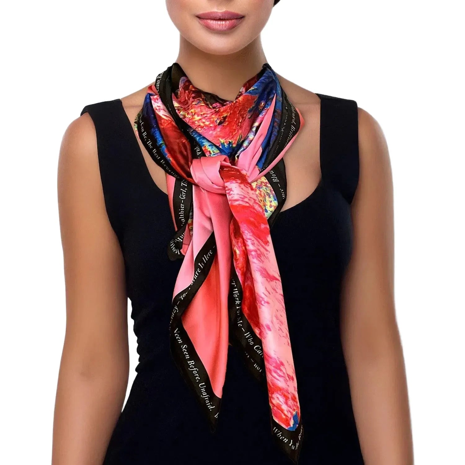 Scarf - Red Blue Landscape