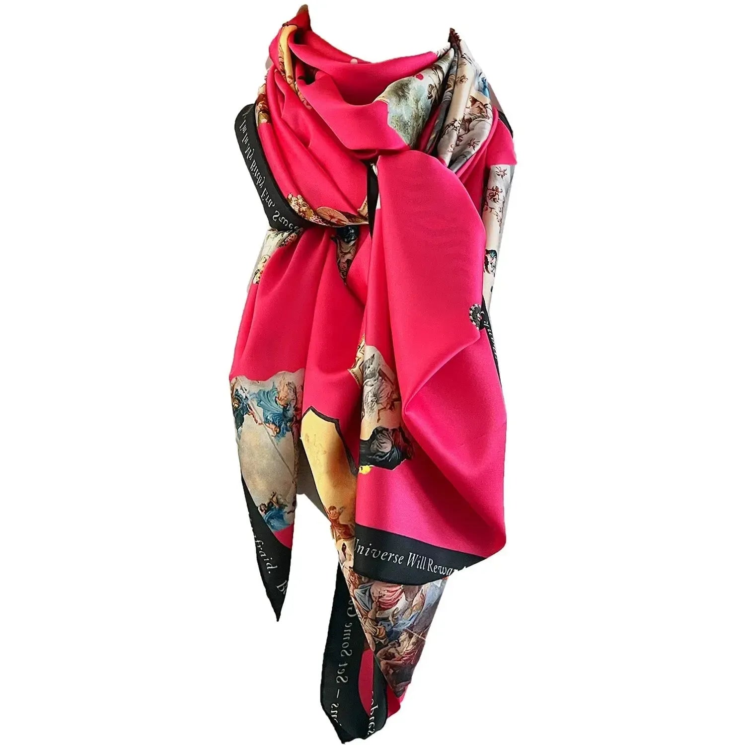Scarf sicily hot pink printed