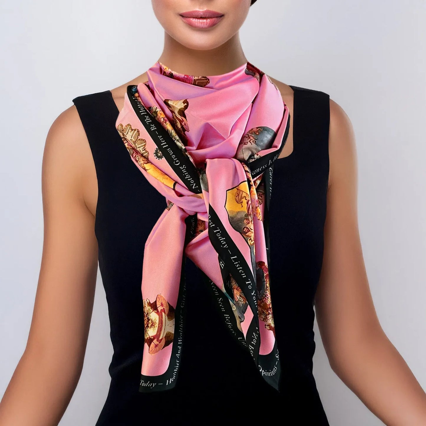 Scarf sicily powder pink printed