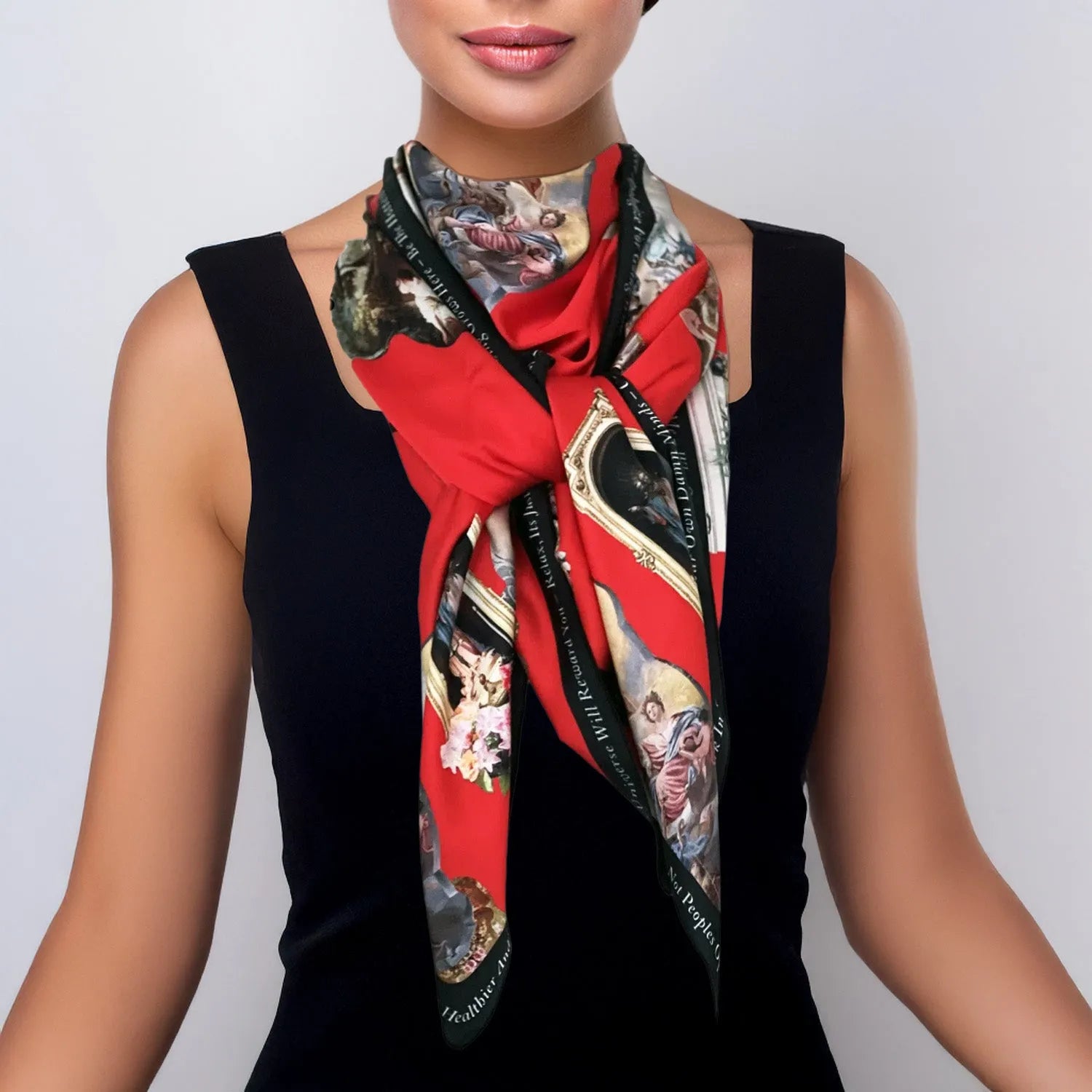 Scarf sicily red printed