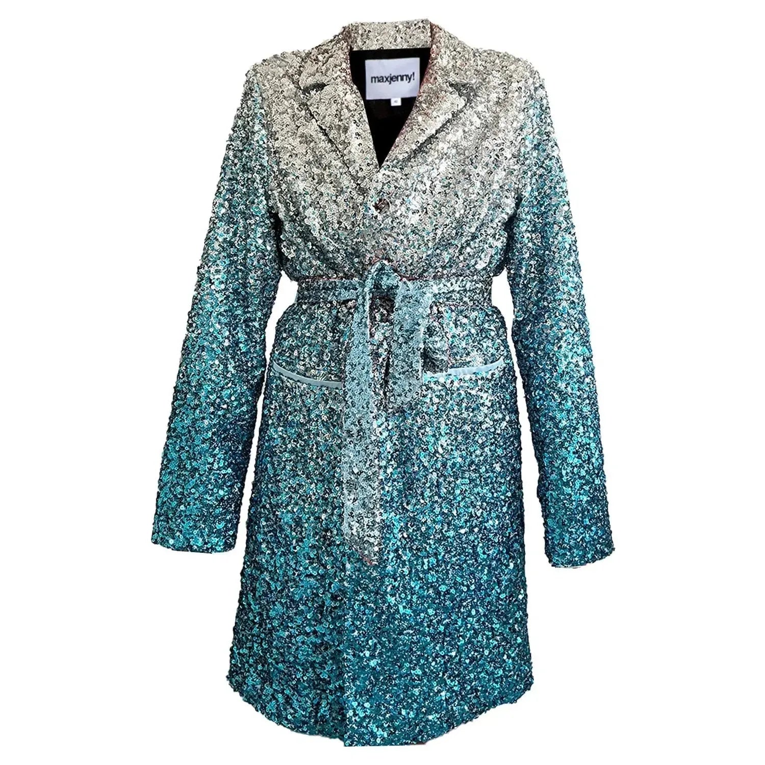 Sequin Coat - Blue
