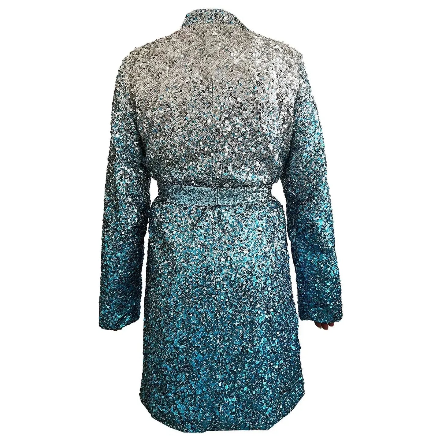 Sequin Coat - Blue