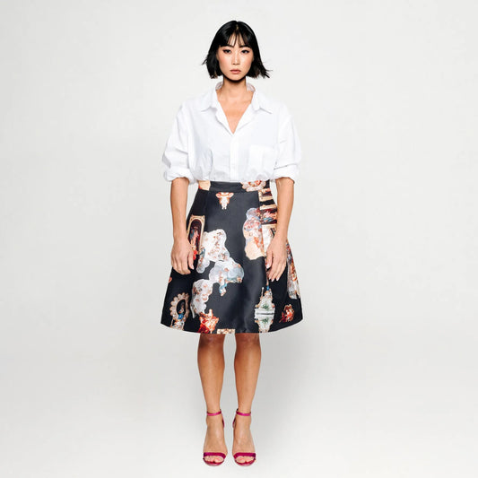 Sicily black skirt printed