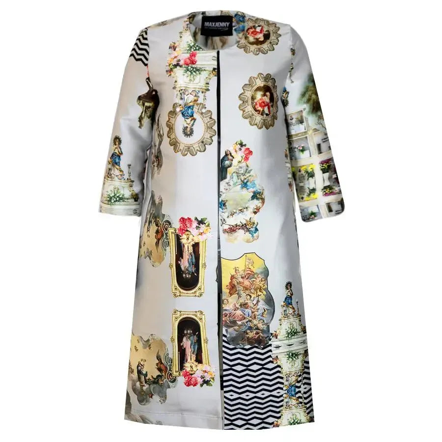 Sicily dirty white occasioncoat printed
