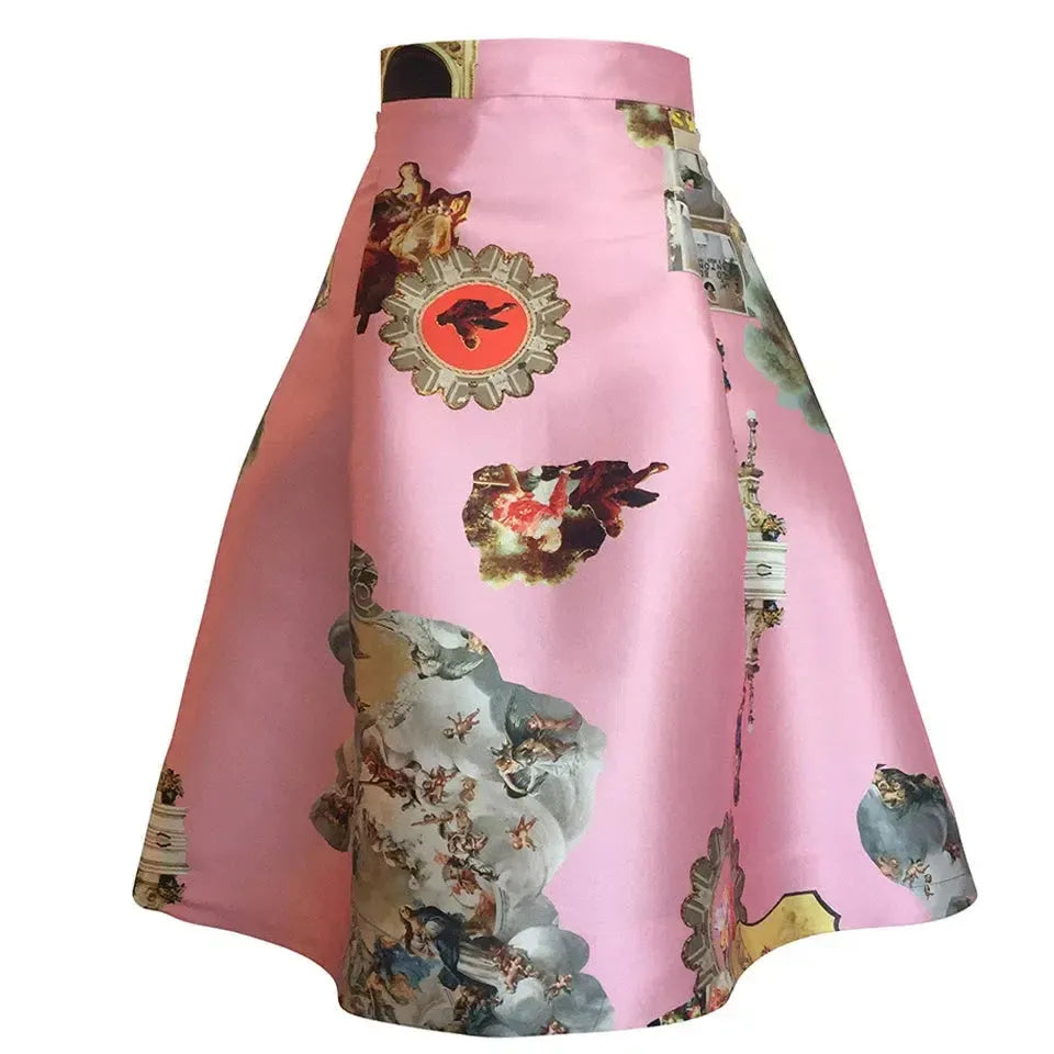 Sicily powder pink short skirt printed