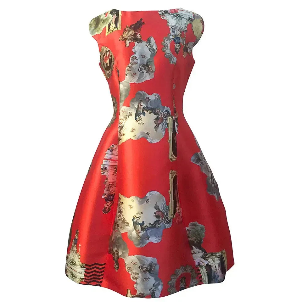 Sicily red sicily midi dress printed