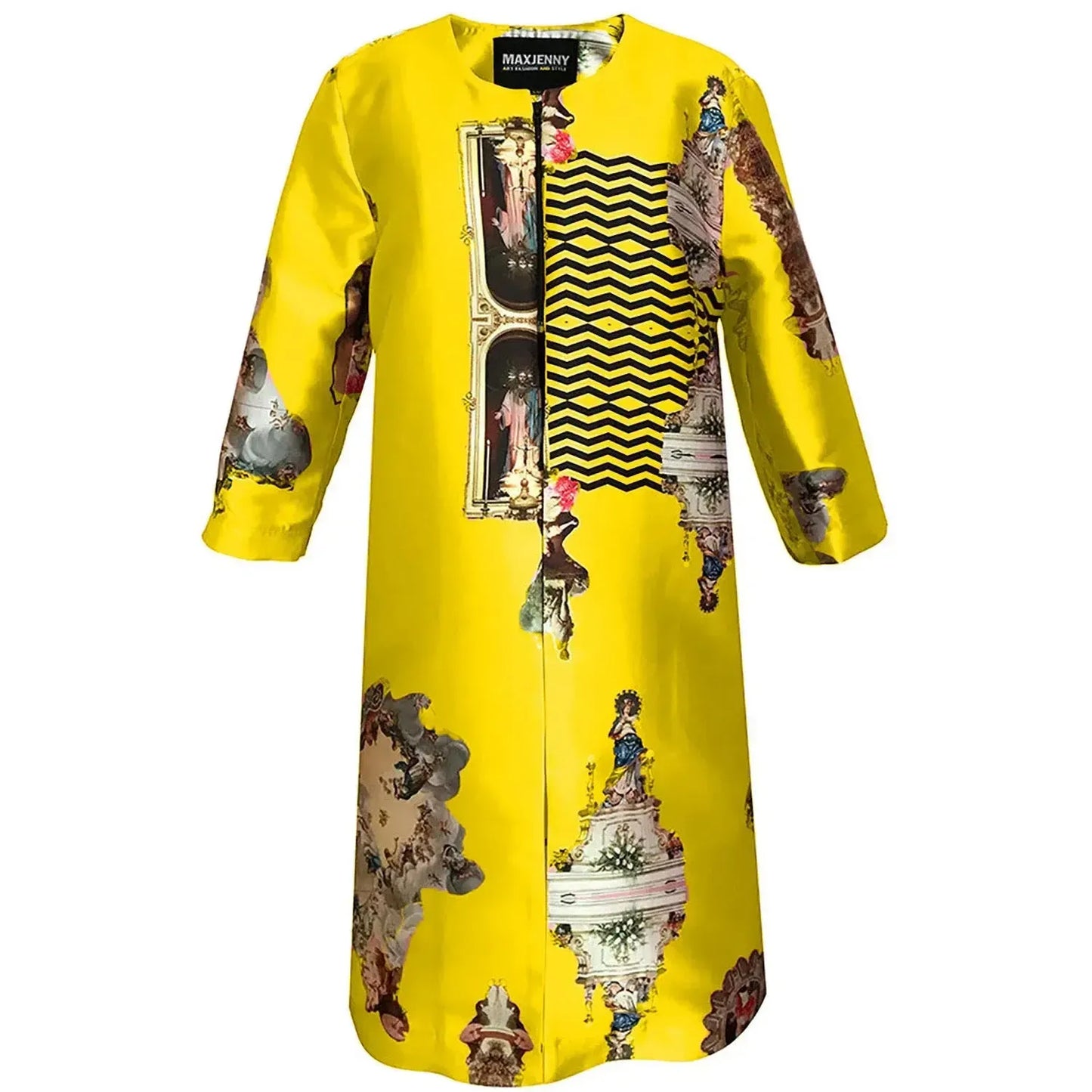 Sicily yellow occasioncoat printed