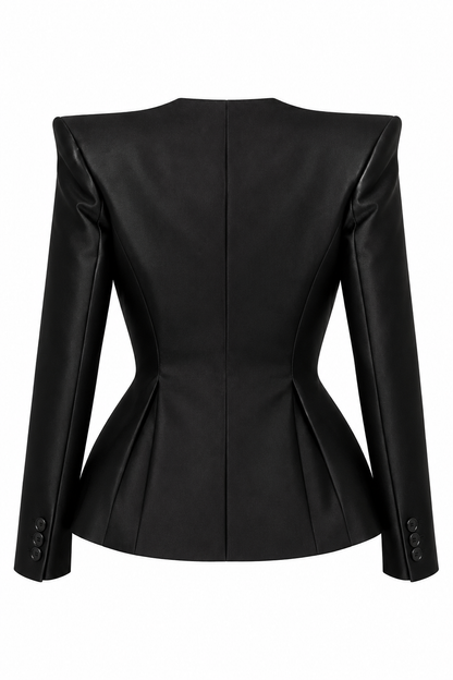 Skulpturel blazer med spidse skuldre – Sort