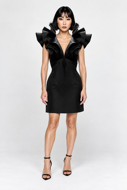 Butterfly Mini Dress - Black