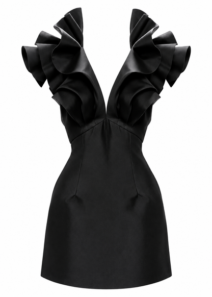 Butterfly Mini Dress - Black