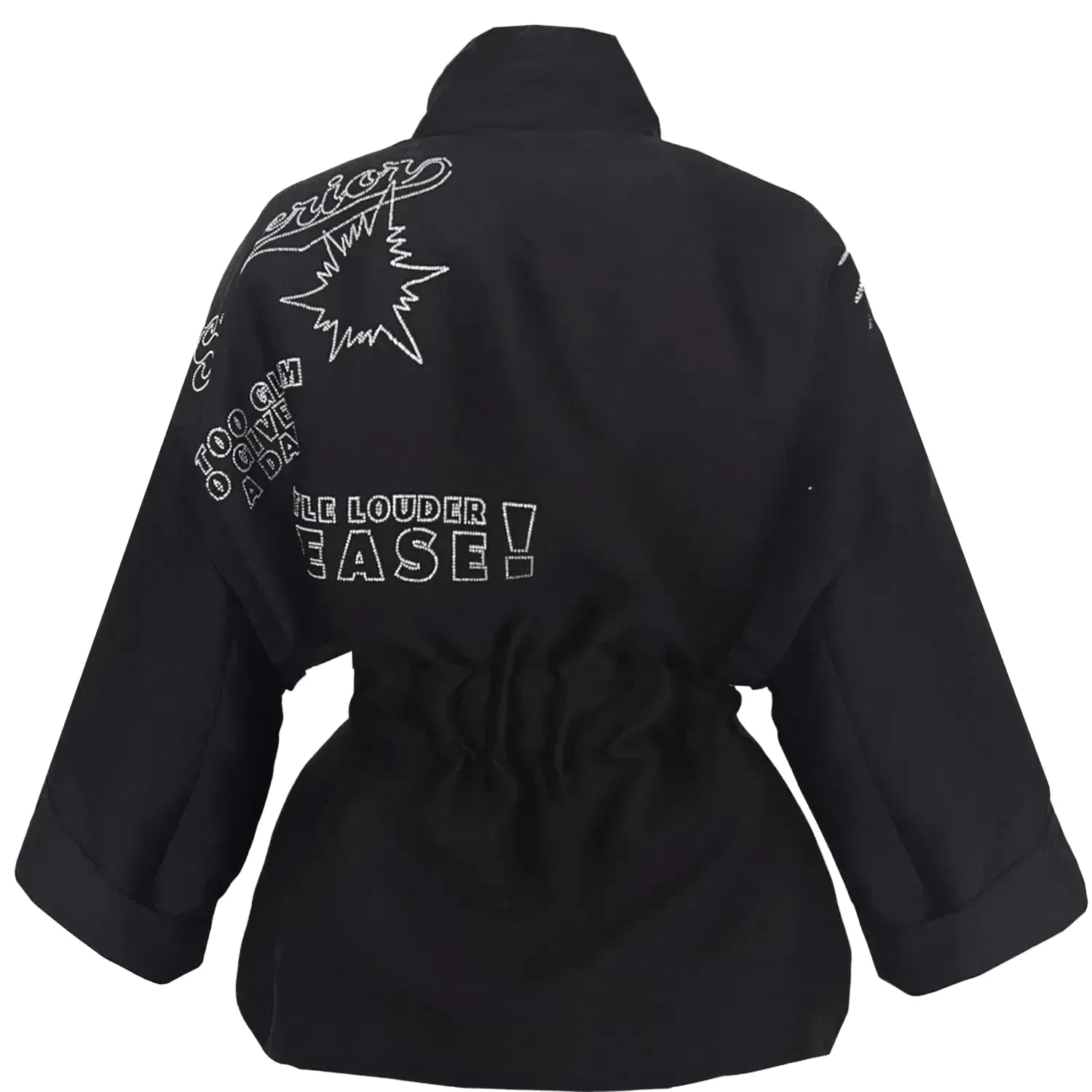 Square Boxy Jacket - Black with Swarovski Details