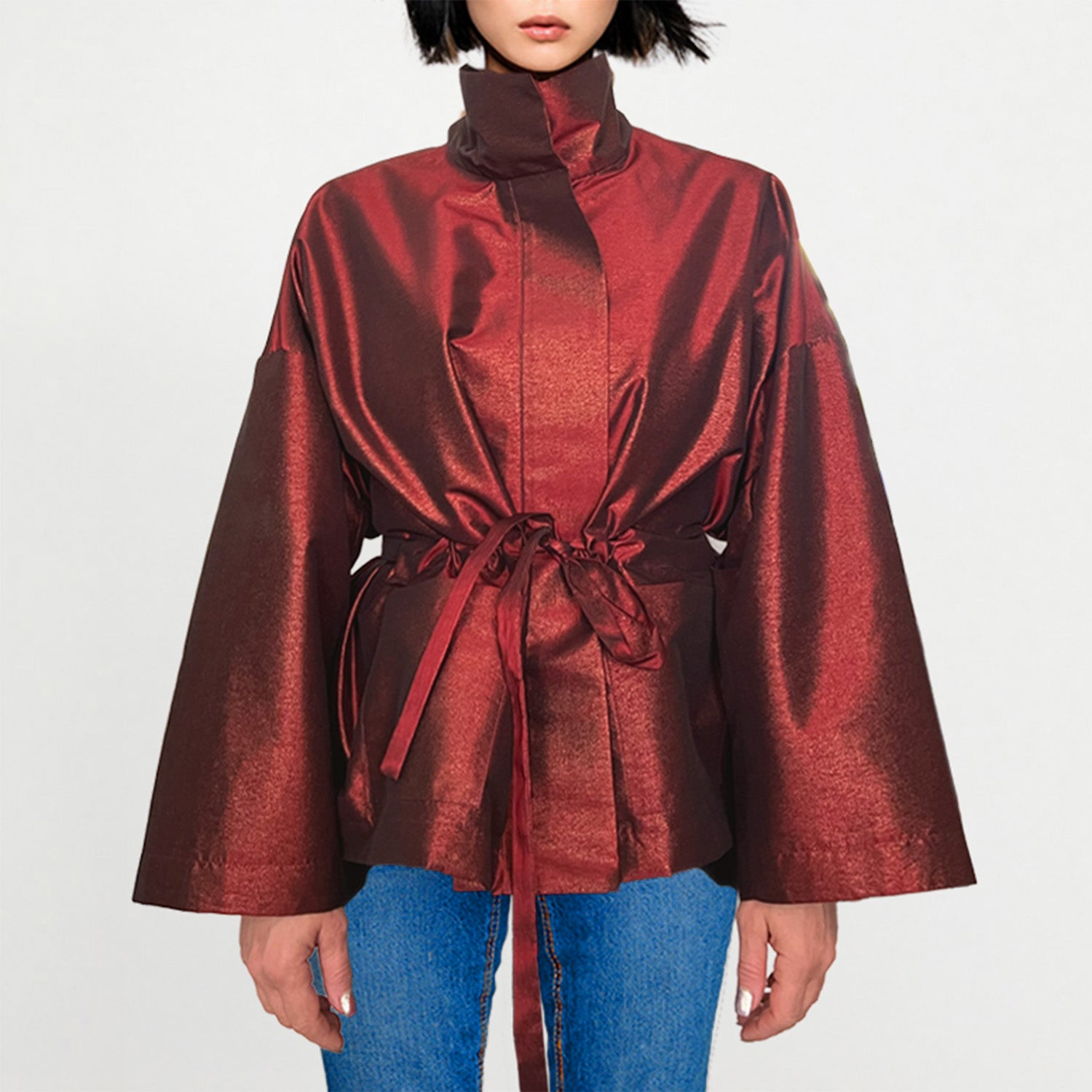 Square Boxy Jacket - Bordeaux